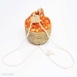 Cylinder Shaped Woven Backpack