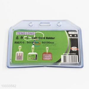 Clear waterproof soft plastic name id card holder