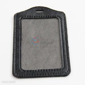 Classic black pu name/id card holder card case