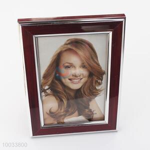 Hot sale 4*6 inch wine red-silver photo frame
