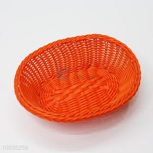 Orange natural plastic weaving storage basket