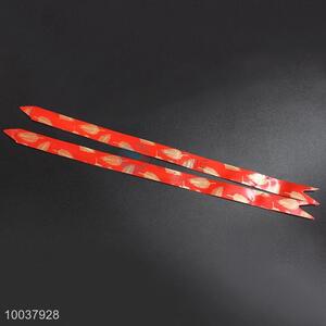 12MM Popular Red Gift Ribbon, Pull Bow with Leaves Pattern