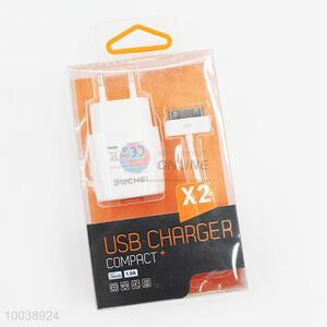 1A white color chargers&usb cable(1m) for iphone 4