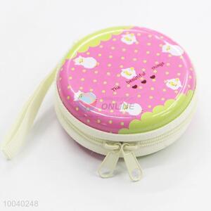 Pink cute tin coin purse earphone bag for wholesale