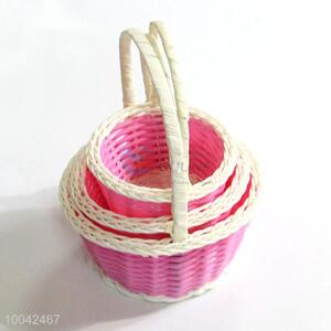 3pcs/set fashion handmade woven pu storage gift basket