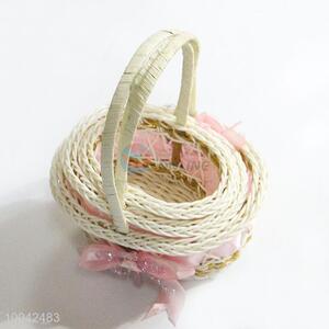 3PCS/Set Handmade Flowers Fruits Bread Basket Hamper With Handle