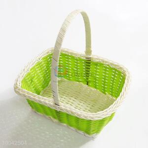 Small size green flower basket/bread fruit basket with handle