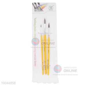 Pointed Head Artist Brush with Long Yellow Handle, 3Pieces/Set Art <em>Paintbrush</em>
