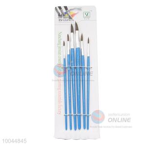 6Pieces/Set Pointed Head Artist Brush, Art <em>Paintbrush</em> with Blue Wooden Handle