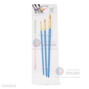 Pointed Head Artist Brush 3Pieces/Set, Art <em>Paintbrush</em> with Blue Wooden Handle