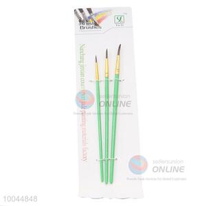 3Pieces/Set Pointed Head Artist Brush, Art <em>Paintbrush</em> with Long Green Handle
