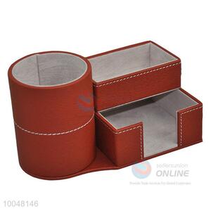 <em>Fashion</em> red color faux leather storage box/pen  container