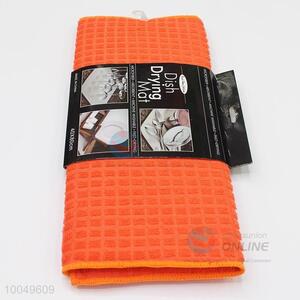 Top Quality Homeware, 35*50CM Orange Dish Drying Mat, Microfiber Cleaning Towel