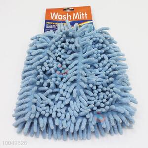 Utility 18*19CM Blue Chenille Wash Mitt, Cleaning Gloves for Home Use