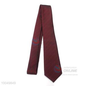 High quality dark red noble polyester print silk ties for men