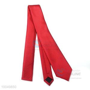Wholesale red polyester material silk ties for men