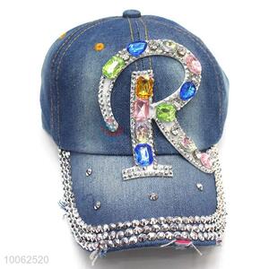 Fashion R shape colorful diamond cowboy/boven hat peak cap for girls