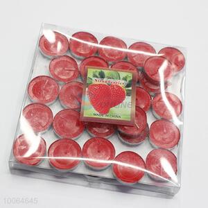 50pcs round strawberry flavor tealight candle
