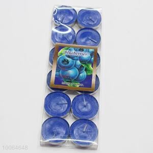 12pcs blue tealight candle with blueberry fragrance