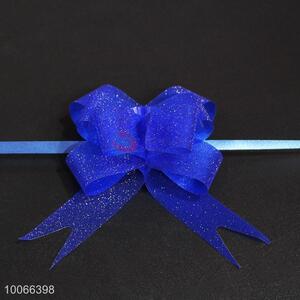 Blue organza party decorative ribbon pull bows