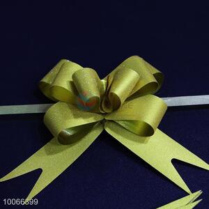 Yellow ribbon pull flower/pull bow for party/gift decoration