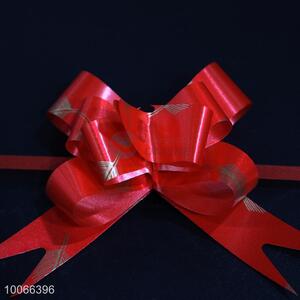 Wholesale gold leaf pattern ribbon pull bow/pull flower for gift packing