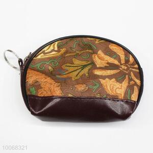 Vintage printed semicircular shaped change purse coin purse