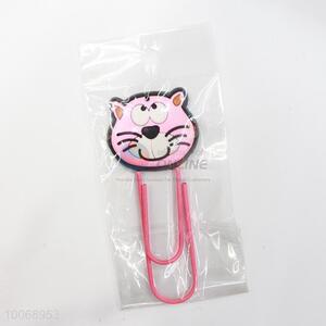Pink Cat Bookmark/Paper Clips