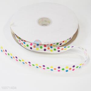 Colorful dot pattern grosgrain ribbon/gift wrapping ribbon