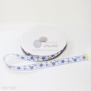 Blue flower polyester ribbon/grosgrain ribbon