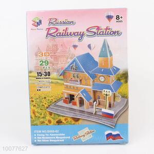 29pcs russian railway station diy building 3d <em>puzzle</em>