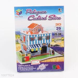 Hot Sale Promotional Gifts 3D Poituguese Custard Shop <em>Puzzle</em>