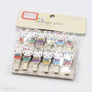 Cute rabbit shape wooden clips for photo decoration