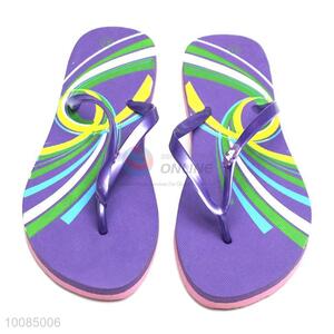 Hot selling beauty purple EVA summer beach flip flops for lady