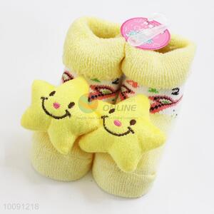 Yellow Star Cotton <em>Baby</em> Sock/ Soft <em>Baby</em> Socks