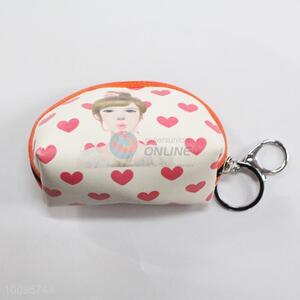 Heart Pattern Coin Holder,Coin Pouch,Coin Purse with Key Ring