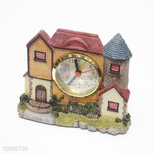 Resin house shape clock for home decor