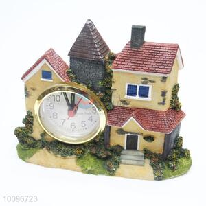 Cheap Resin Crafts House Shape Table Clocks for Sale