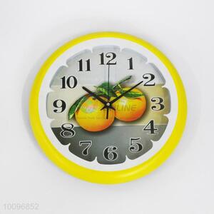 Yellow Orange Background Plastic Wall Clock/Decorative Wall Clock