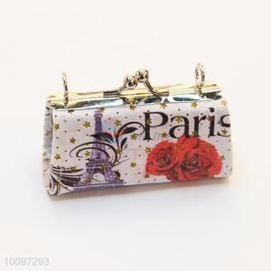 Rose&tower pattern gold star purse/clutch bag with metal chain