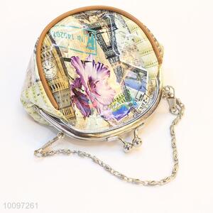 China supplier round sling bag/shoulder bag with metal chain