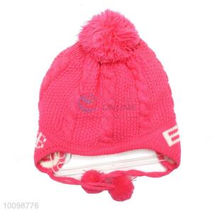 Knitted hats with ear flaps for girls