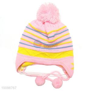 Fashion wholesale ball top knitted hat for children