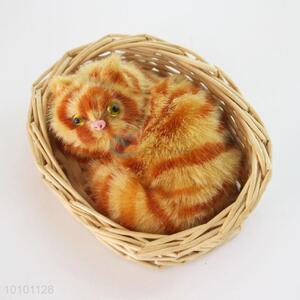 Wholesale Imitated Cat Handmade Crafts With Basket