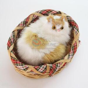 Verisimilitude Imitated Cat With Cloth Basket