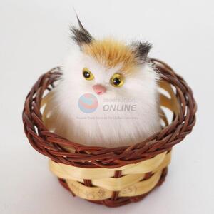 High Quality Home Decoration Imitated Cats Crafts With Basket