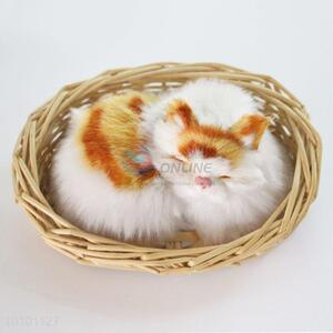 Cute Imitated Cat Handmade Crafts With Basket Wholesale