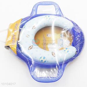 Blue Football Pattern Baby Soft Toilet Training Seat with Handles