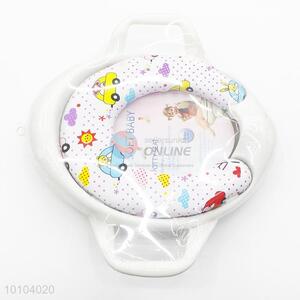 White Cute Pattern Soft Toilet Training Seat for Kids