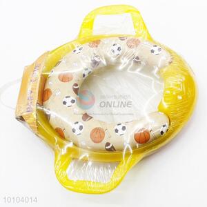 Yellow Football Pattern Baby Soft Toilet Training Seat with Handles